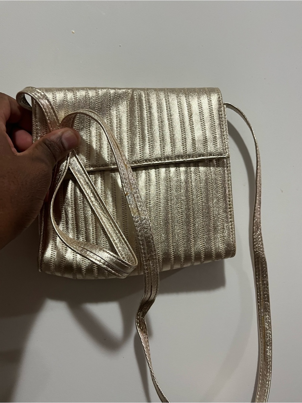 Metallic Gold Crossbody Bag - Elegant Evening Shoulder Bag